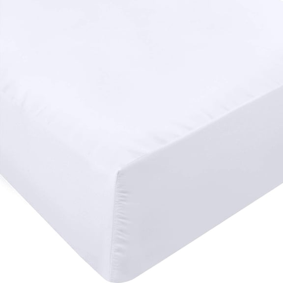 Queen Fitted Sheet - Bottom Sheet - Deep Pocket - Soft Microfiber -Shrinkage and Fade Resistant-Easy Care -1 Fitted Sheet Only (White)