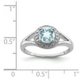 thumbnail image 5 of 925 Sterling Silver Rhodium-plated Diam. & Aquamarine Ring Size: 10; for Adults and Teens; for Women and Men, 5 of 5