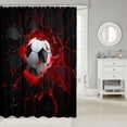thumbnail image 2 of Manfei Soccer Sports Shower Curtain 72Wx72L, Neon Lightning Bathroom Curtain, Teal Crack Glow, 2 of 5