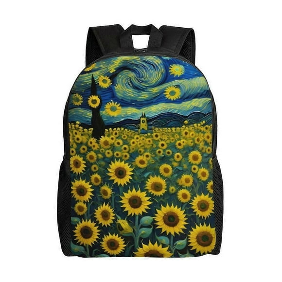 Van Gogh School Bag Cartoon Backpack Fashion Boys Bag Student Schoolbag Travel Backpack