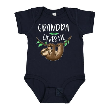 

Inktastic Grandpa Loves Me Cute Sloth and Baby Gift Baby Boy or Baby Girl Bodysuit
