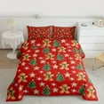 thumbnail image 3 of Manfei Kawaii Gingerbread Man Bedding Comforter Set,Green Christmas Tree Twin Comforter Sets,Red Brown Green Bedding Set For Girls Kids,Breathable Home Decor Reversible,2pcs, 3 of 9