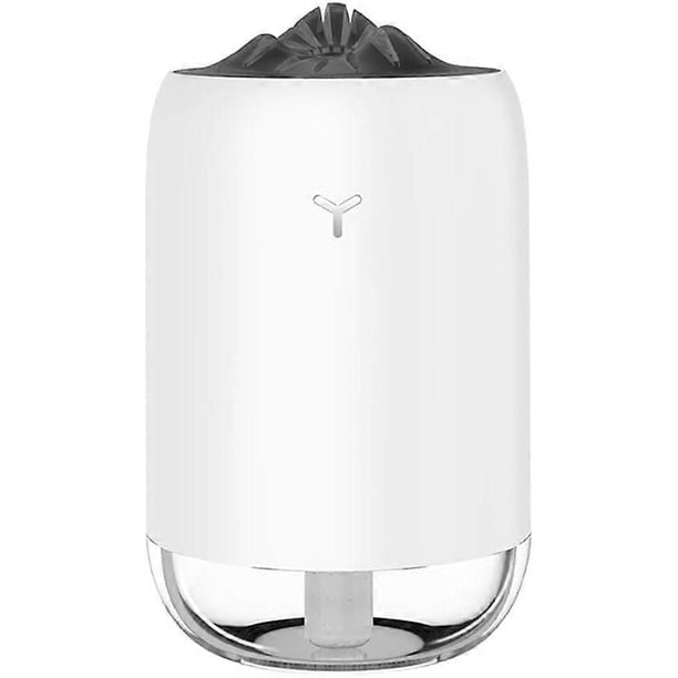 White Portable Mini Humidifier 260ml Cool Mist Humidifier with 7 Colors Night Light Small Personal Humidifier for Office Travel Bedroom Travel Home an