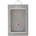 thumbnail image 5 of Believe By Brilliance Women's Flash Gold Plated Red Heart CZ Earring and Pendant Set, 5 of 5