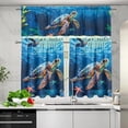 thumbnail image 6 of Sea Turtle Kitchen Curtains Valance and Tier Set Snowflake Rod Pocket Curtains for Living Room Bedroom Bathroom Window Drapes, 6 of 6