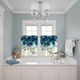thumbnail image 3 of Teal Turquoise Kitchen Curtains Small Short 39 Inch Length, Peacock Feathers Aesthetics Eucalyptus Grommet Top Bedroom Living Room Curtains, Light Filtering Cafe Curtain Drapes 2 Panels Set 55''x39'', 3 of 9