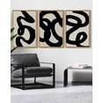 thumbnail image 4 of SHENIFY Black Abstract Boho Wall Art 16x24in3pcs Framed Wood Geometric Wall Decor Minimalist Bohemian Bedroom Decor Canvas Prints, 4 of 8