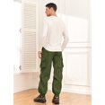 thumbnail image 4 of Pantalones cargo ZAFUL con bolsillo plano en paracaídas para hombre, color verde oscuro, XL, 4 of 5