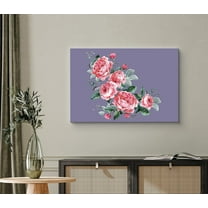 PixonSign Canvas Print Wall Art Vintage Textured Pink & White Roses Floral Wilderness Drawings Modern Art Glam Closeup Colorful Multicolor Pastel for Living Room, Bedroom, Office - 24"x36"