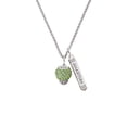 thumbnail image 2 of Delight Jewelry Silvertone Lime Green Crystal Sparkle Spinner Silvertone Guardian Angel Bar Charm Necklace, 23", 2 of 4