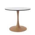 thumbnail image 3 of LeisureMod Bristol 27" Round Dining Table with MDF Top and Natural Wood Steel Pedestal Base for Modern Kitchen and Dining Room, 3 of 9