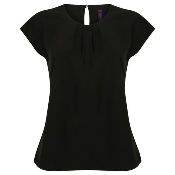 Henbury Womens Pleat Front Short Sleeve Top