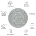thumbnail image 4 of SAFAVIEH Courtyard Darin Traditional Indoor/Outdoor Area Rug, 5'3" x 5'3" Round, Grey/Navy, 4 of 8