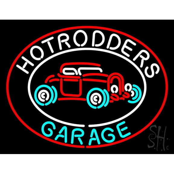 Hotrodders Garage - Beer LED Neon Sign 24 x 31 - inches, Clear Edge Cut Acrylic Backing, with Dimmer - Bright and Premium built indoor LED Neon Sign for Bar decor.