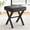 Black, variant on Vanity Stool, Square Faux Leather Makeup Stool with Metal X Legs, Small Ottoman Stool Chair for Vanity, Modern Padded Vanity Seat Foot Rest Stool for Makeup Room, Living Room,
