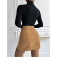 thumbnail image 4 of Wenseny Womens Corduroy A-line Skirt Classic Vintage Casual Skirts Stylish Short Skirt Ginger S, 4 of 5