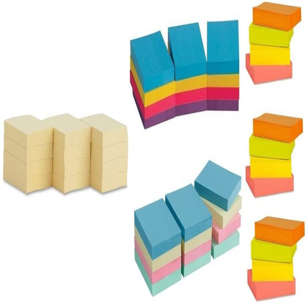 Lot of 48 Pads Post-it 3M,Removable Note Pads 1,1/2X2”,Total 4,800 Sheets,yellow 