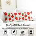 thumbnail image 3 of Strawberry Body Pillow Cover - Soft & Breathable, Hidden Zipper, 20"x54", Kawaii Strawberry & Floral Print - Perfect Gift for Strawberry Lovers, Side Sleepers, Pregnancy Support & Sweet Home Decor, 3 of 7