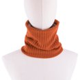 thumbnail image 4 of Xfvqtps Unisex Loop Scarf for Mens and Womens Necks Warmer Solid Color Knitting Plush Lining Vertical Stripes Stacked Stretch Windproof Coldproof Cozy Warm Winter Neck Gaiters Orange, 4 of 9