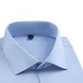 thumbnail image 4 of BRGZLK Men's Dress Shirt Solid Color French Cuff Casual Business Turn Down Collar Button Long Sleeve Slim Fit Shirt Light Blue S, 4 of 5