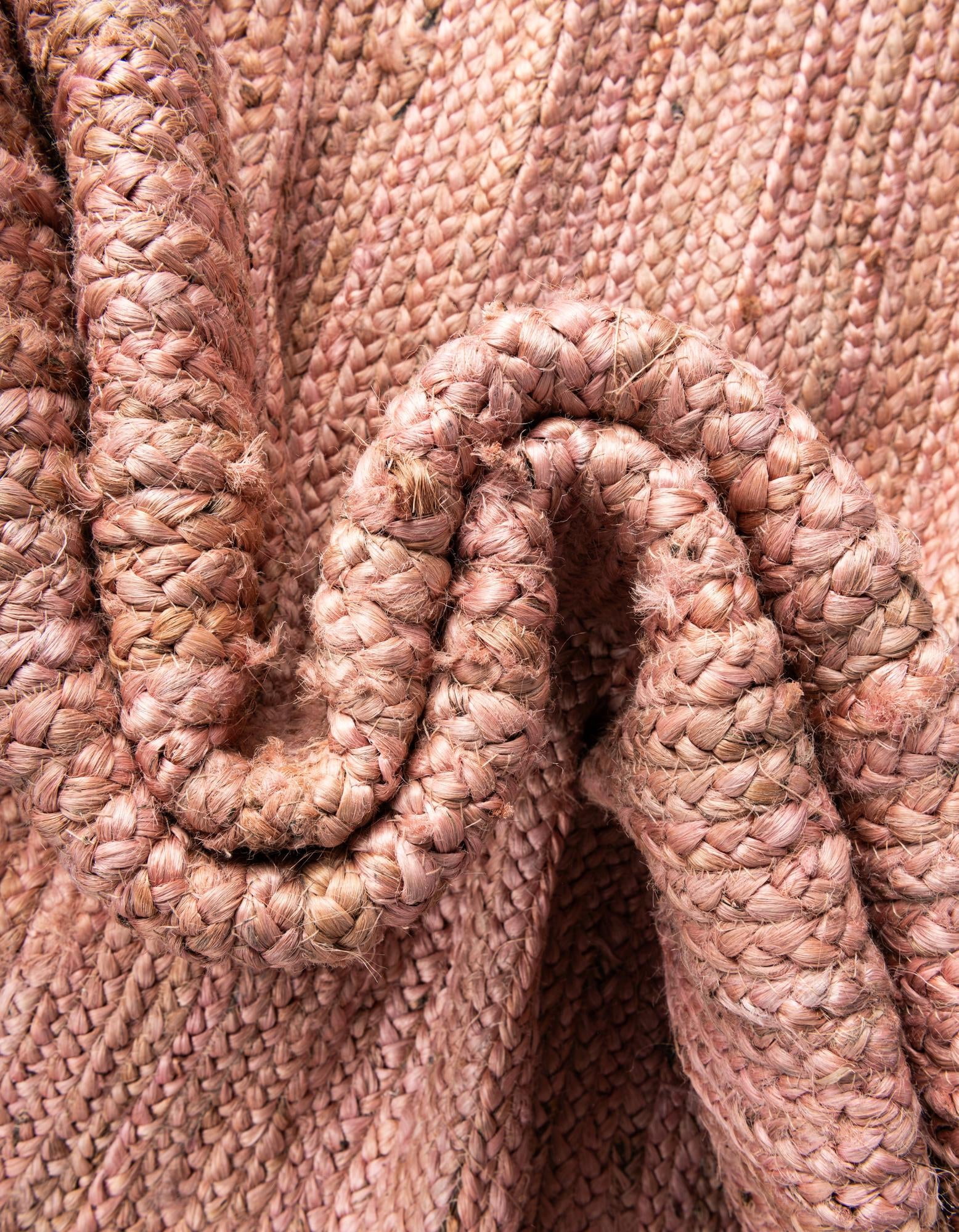 Unique Loom Braided Jute Collection Area Rug - Dhaka (9' x 12' Rectangle Light Pink)