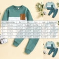 thumbnail image 3 of UAYOTSE Toddler Boys Color Block Long Sleeve Outfit Casual Pants Indoor Outdoor Daily Playwear Size 6-12 Months, 3 of 8