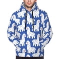 thumbnail image 4 of Hoodies for Men - cute cartoon lama alpaca blue Long Sleeve Comfrt Men'S Fashion Hoodies & Sweatshirts, Sweatshirts for Men Hoodies Pullover Clothing Clothes with Pouch, 4 of 7