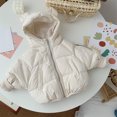 thumbnail image 4 of Vedolay Boys Coat Boy's Jacket Letter Print Long Sleeve Color Block Winter Coat,White 6-12 Months, 4 of 5
