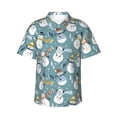 thumbnail image 1 of Fotbe Snowflake Scarf Snowman Camisa Hawaiana para Hombre Unisex – Camisa Casual de Verano con Botones de Manga Corta de Algodón y Lino,3X-Large, 1 of 7