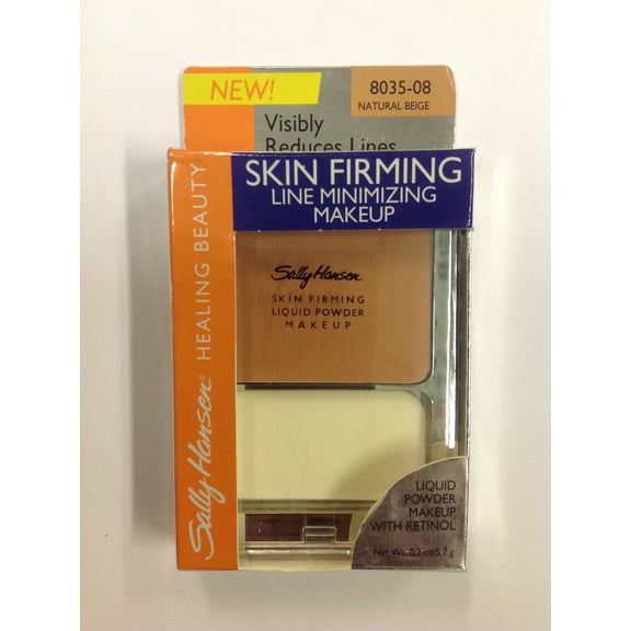 Sally Hansen Skin Firming Line Minimizing Makeup, Liquid Powder with Retinol, Natural Beige 8035-08.