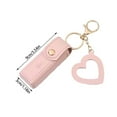 thumbnail image 2 of Portable Cosmetic Lip Gloss Keychain Holder - Mini PU Leather Lipstick Organizer for Travel with Heart Pendant and Keychain for Women and Girls, 2 of 4