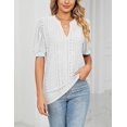 thumbnail image 4 of Womens Summer Tops, V Neck Ruffle Sleeve Blouses, Short Sleeve Casual Tops T-shirts, 4 of 4