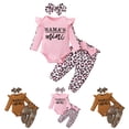 thumbnail image 2 of Xyant Baby Girl Clothes Newborn Infant Fall Winter Outfits Ruffle Long Sleeve Romper+ Leopard Pants + Cute Headband Sets for Girls,Size 12-18 Months, 2 of 8