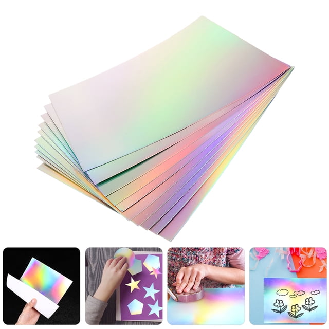 10 Sheets Holographic Decal Multi-use Paper Decals Holographic Film Cardstock