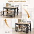 thumbnail image 4 of Juego de comedor de 4 piezas para casa con mesa con estante de almacenamiento, conjunto para comedor, 4 of 6