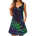 thumbnail image 1 of Mefallenssiah Robes d'Été pour Femmes 2023 Col Rond Imprimé Sans Manches Robes Tuniques Grande Taille Robes T-Shirt, 1 of 5