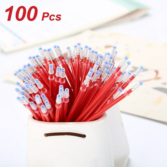 Pen Refills, Replacement Pen Cores, 100 Pcs Ink Pen Refills Set Smooth Writing, 13cm Length, Red Black Blue Colors, Durable Plastic Material