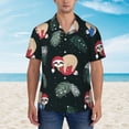thumbnail image 4 of Bixox Men's Hawaiian Shirts Men's Baby Sloths Sleeping On The Christmas Ball Print Short-Sleeve Shirt-X-Large, 4 of 8