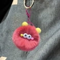 thumbnail image 5 of FHBVT Plush Keychain Pendant Fluffy Ball Car Bag Ornament With Metal Ring Portable Cute Gift For Women Girls Friends Family Daily Accessories Holiday Decor, 5 of 6