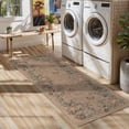 thumbnail image 2 of SUNDEREY 2'x6' Floral Easy Jute Kitchen Rug,2x6ft Hallway Easy Jute Rug Non Slip Washable Runner Rug for Entryway Indoor, Khaki Indoor Outdoor Carpet for Hallway Entry Front Door,Butterfly&Fleur, 2 of 9