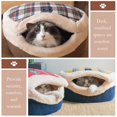 thumbnail image 3 of Cama para gato tipo cueva Urnat, cerrada y autorcalentable con tapa, 3 of 7