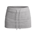 thumbnail image 3 of Tennis Lace-Up Bodycon Solid Skirt for Everyday Styling Summer Streetwear with High Waist A-Line Gray L, 3 of 5