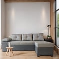 thumbnail image 1 of Sala esquinera Camila, con baul incluido, reversible izquierda derecha, color gris con café, 1 of 5