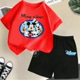 thumbnail image 3 of Camiseta y pantalones cortos con estampado de Mickey Mouse de verano para niños y adolescentes, traje de 2 piezas, ropa deportiva informal para niños y niñas, conjunto de moda Sunshine, 3 of 5