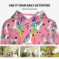 thumbnail image 4 of Wukai Cute Cartoon Zebra Print Womens Hoodies Fleece Sweatshirts Long Sleeve Sweaters Pullover Fall Outfits Winter Clothes-Small, 4 of 7