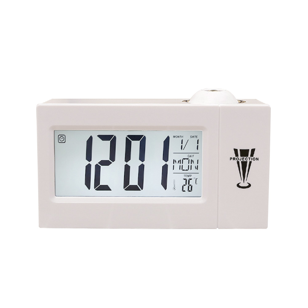 La Crosse Technology Atomic Projection Alarm Clock - Silver LCD, Plug-In (Model 616-1410)