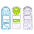 thumbnail image 1 of CAROOTU Multifunctional Geometric Ruler Geometric Drawing Template Measuring Tool For School Office Supplies, 1 of 6