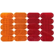 MAXXHAUL 50016 Oval Reflectors 10 Red-10 Amber Self Adhesive Or Drill Mount-DOT, 20 Pack