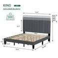thumbnail image 5 of Soscana Bed Frame with Upholstered Headboard, King Size Platform Bed Frame with Adjustable Headboard & Adjustable Feet & Wooden Slats Support,Easy Assembly,Non-Slip Without Noise, 5 of 9
