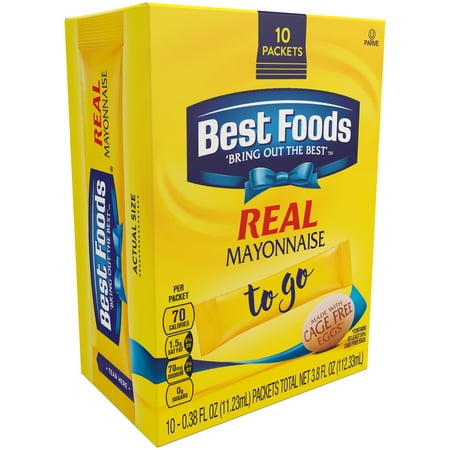 (3 Pack) Best Foods To Go Real Mayonnaise, 10 ct (Best Food For Morkies)